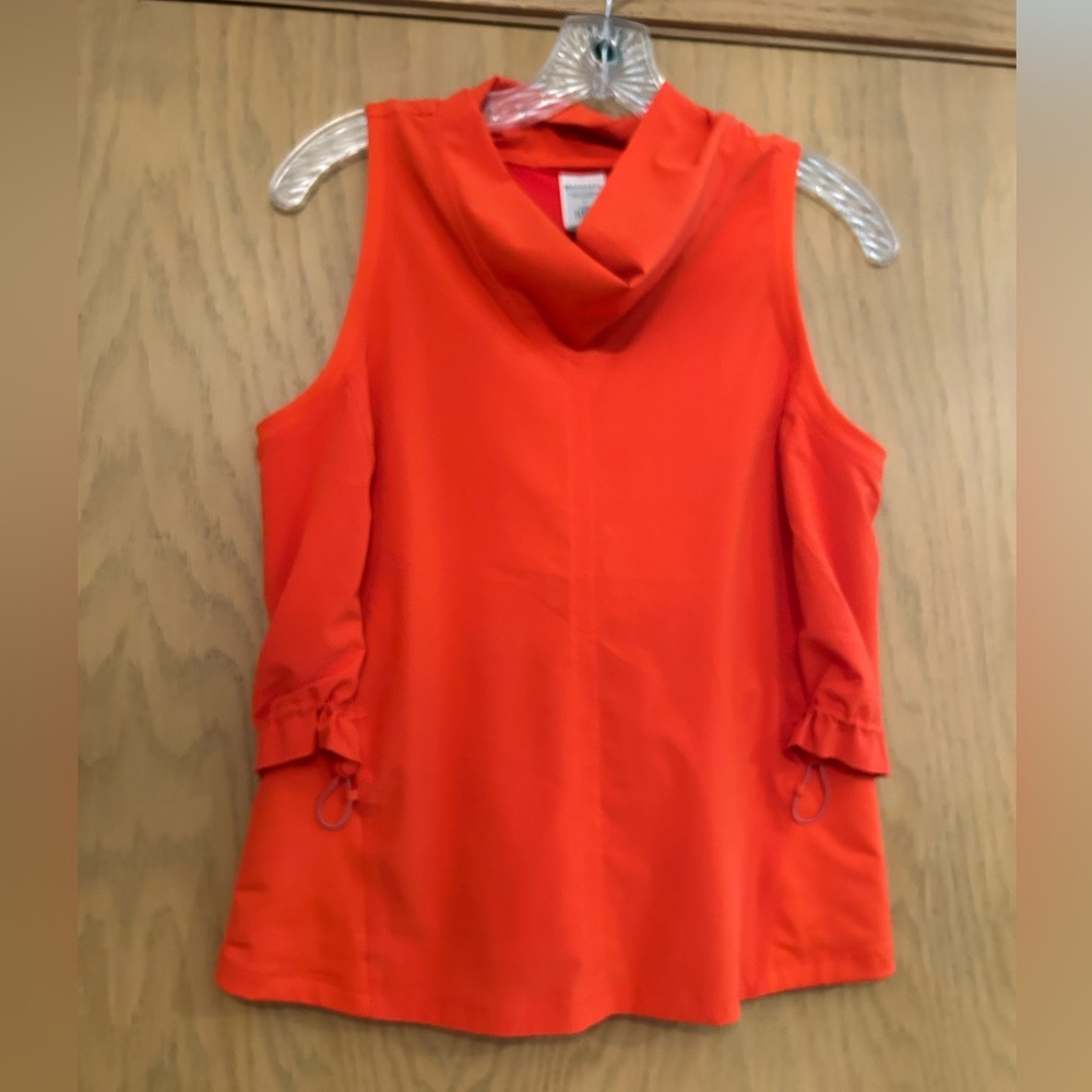 Athleta Venture Out Tank Top Orange Vermilion Medium Blouse Athleisure